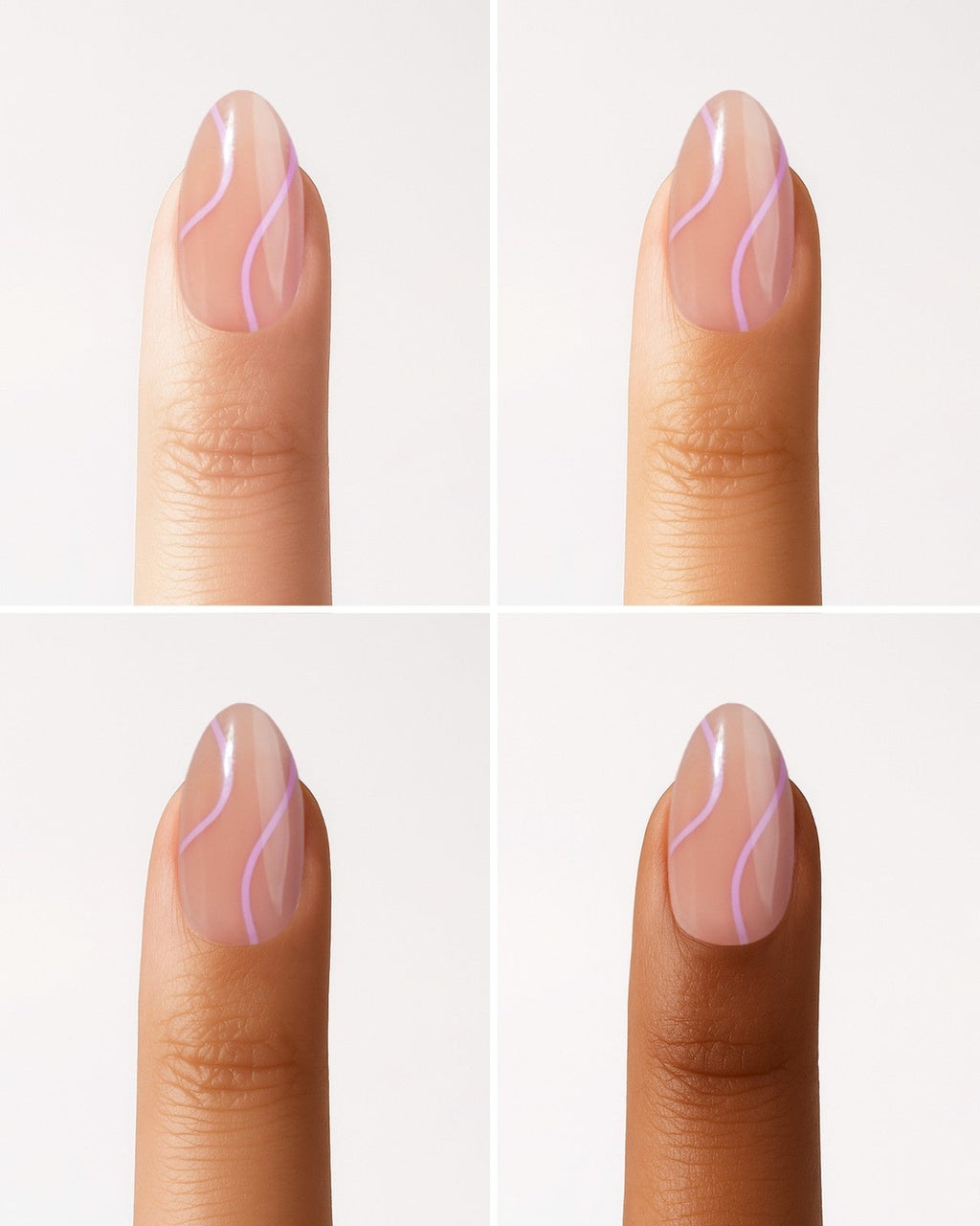 Pastel Swirl Short Almond Soft Gel Press Ons