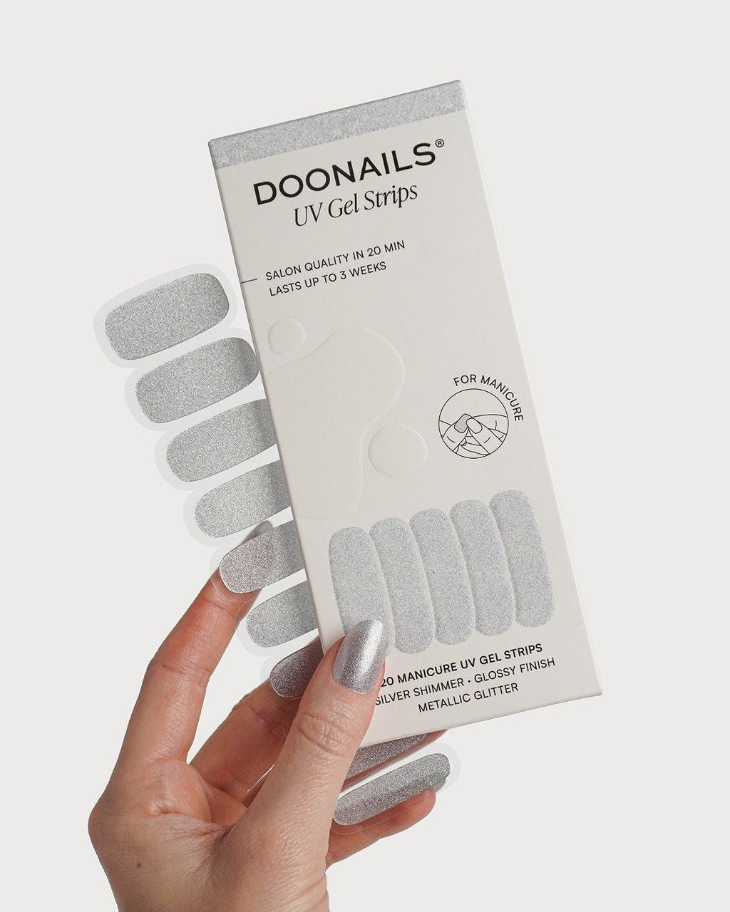 Silver Shimmer UV Gel Strips