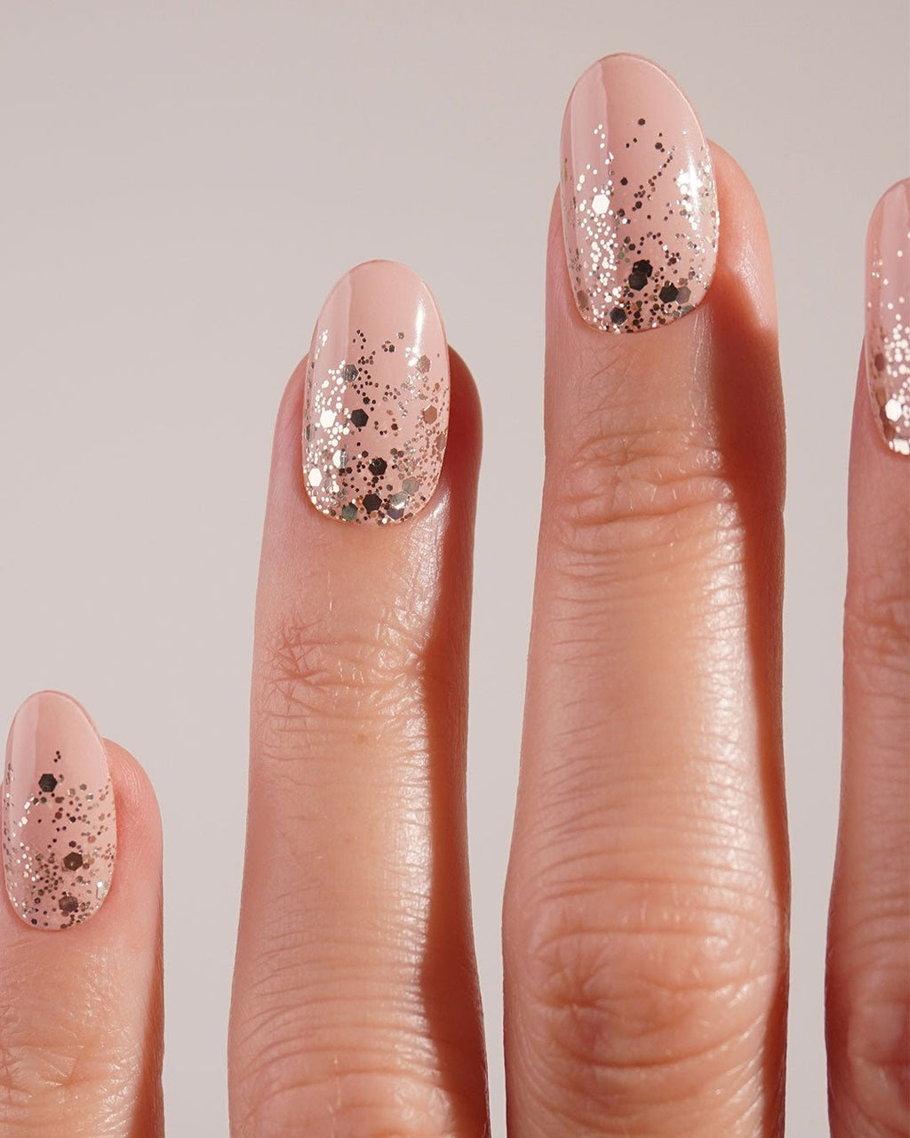 Gold Glitter Ombre UV Gel Strips
