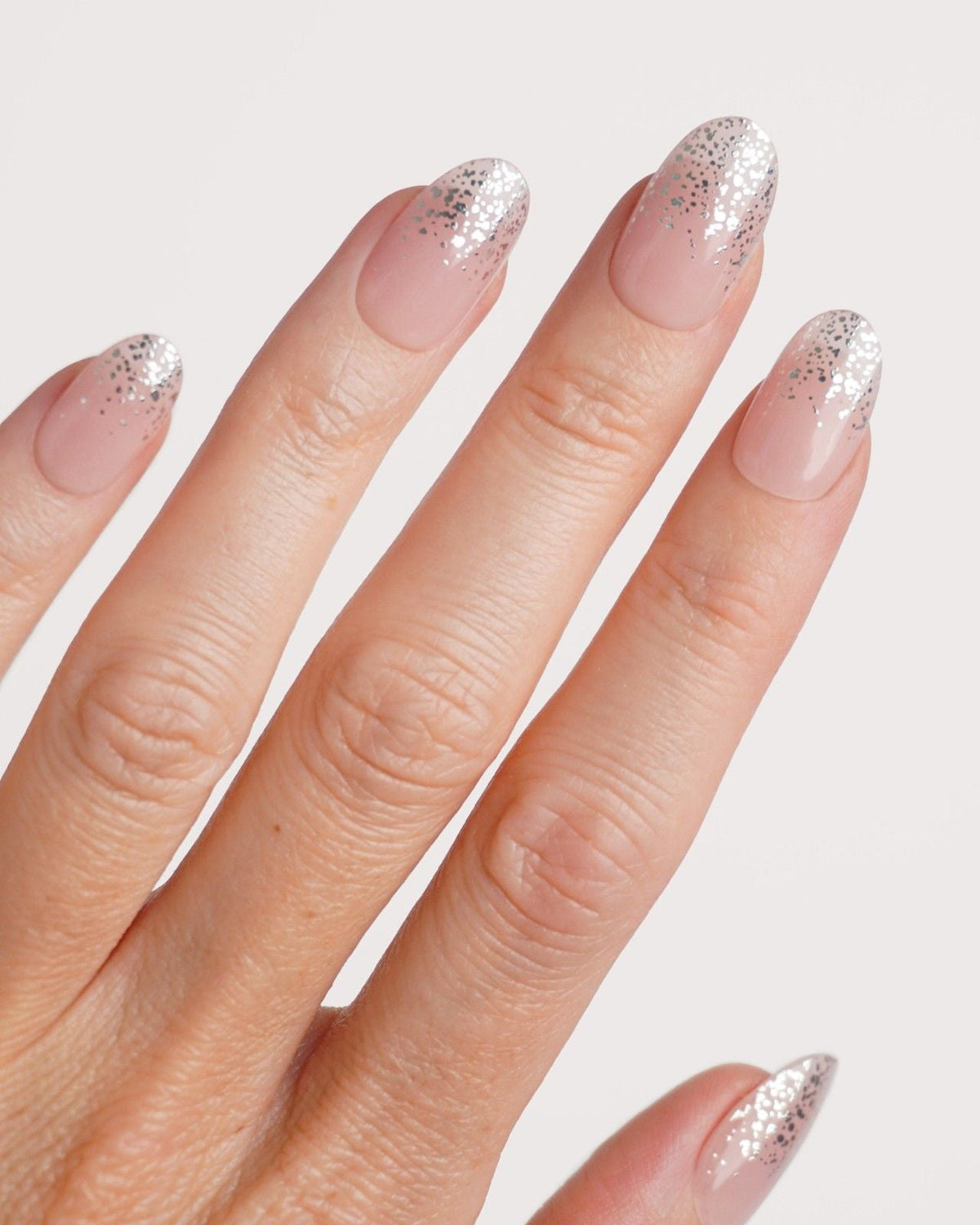 Silver Glitter Ombre UV Gel Strips