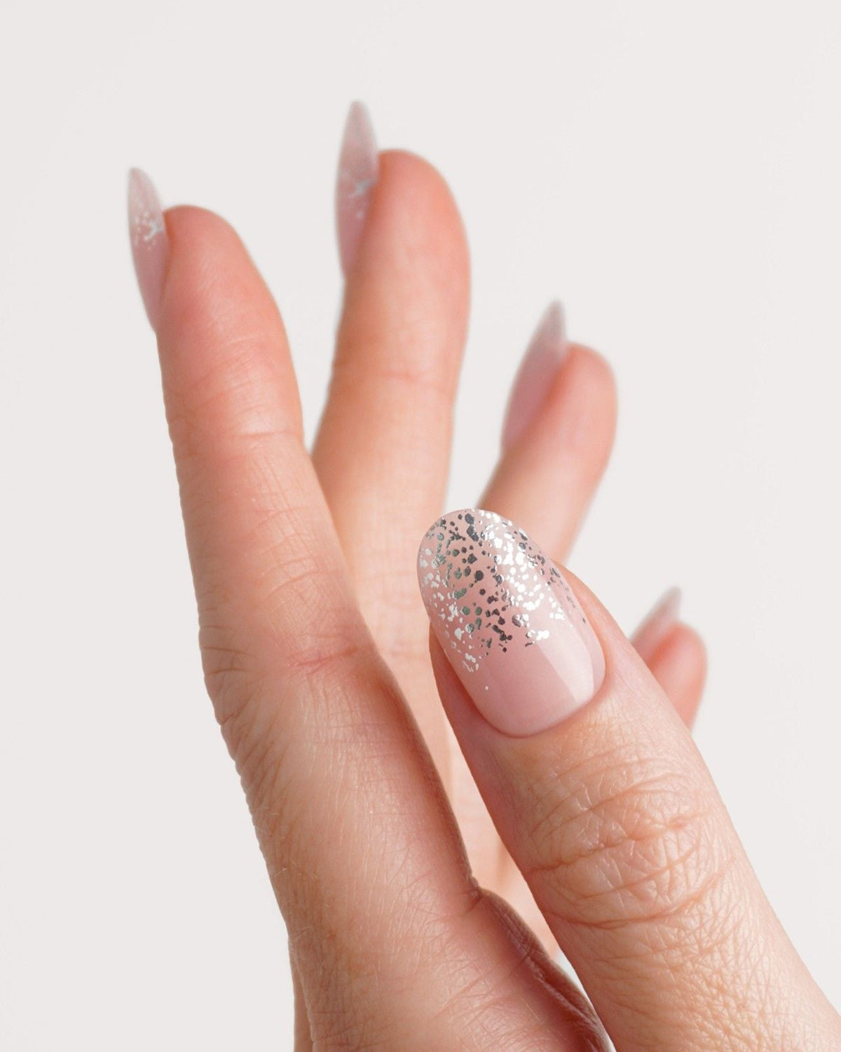 Silver Glitter Ombre UV Gel Strips