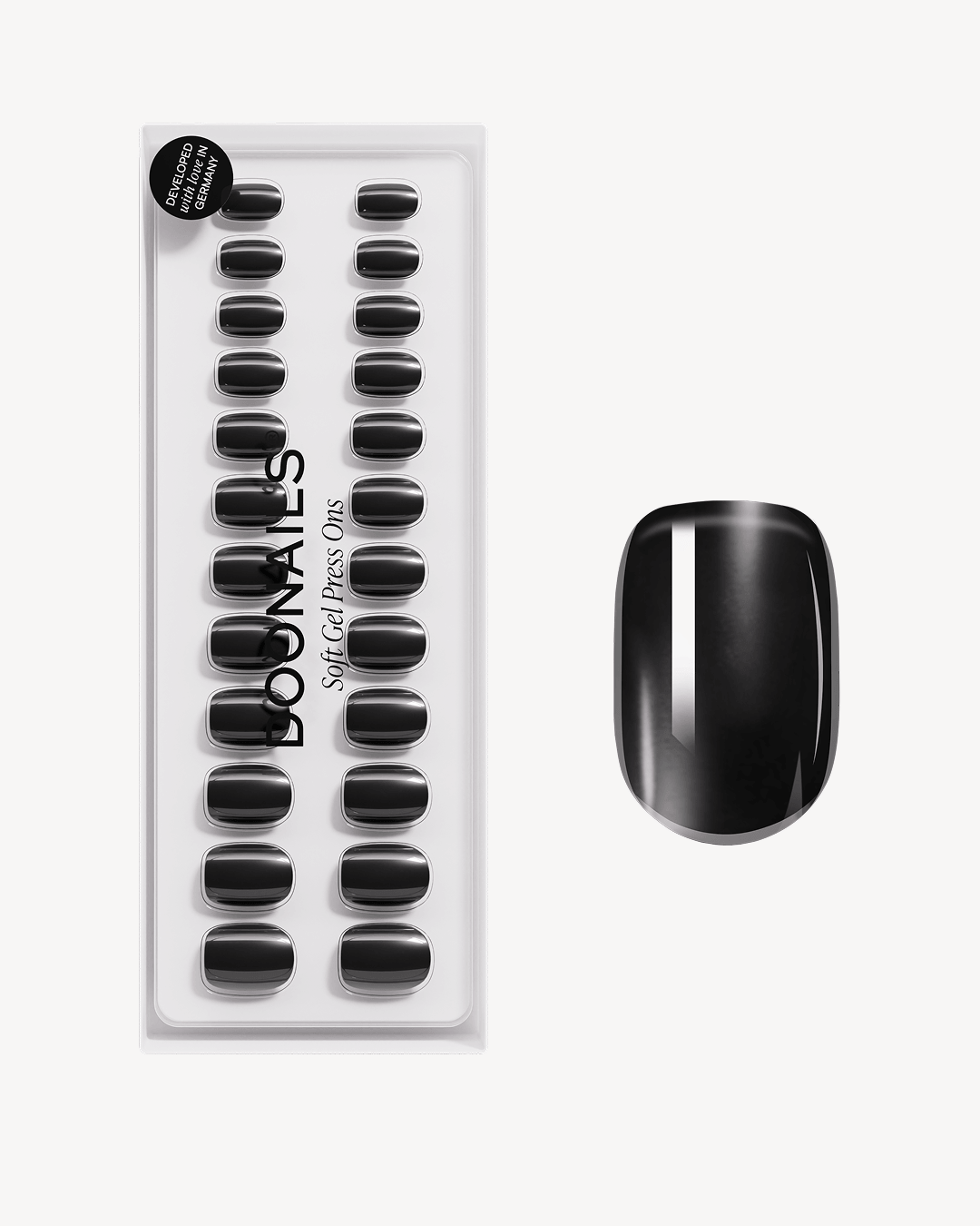 Black Pearl Extra Short Square Soft Gel Press Ons