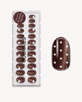 Brown Cat Eye Polka Dots Medium Round Soft Gel Press Ons