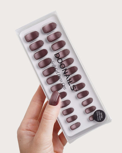 Espresso Martini Medium Round Soft Gel Press Ons