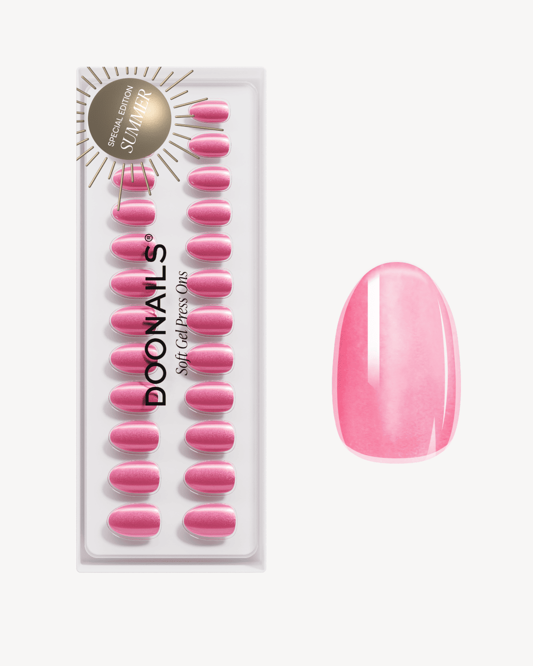 Glass Pink Cat Eye Short Round Soft Gel Press Ons