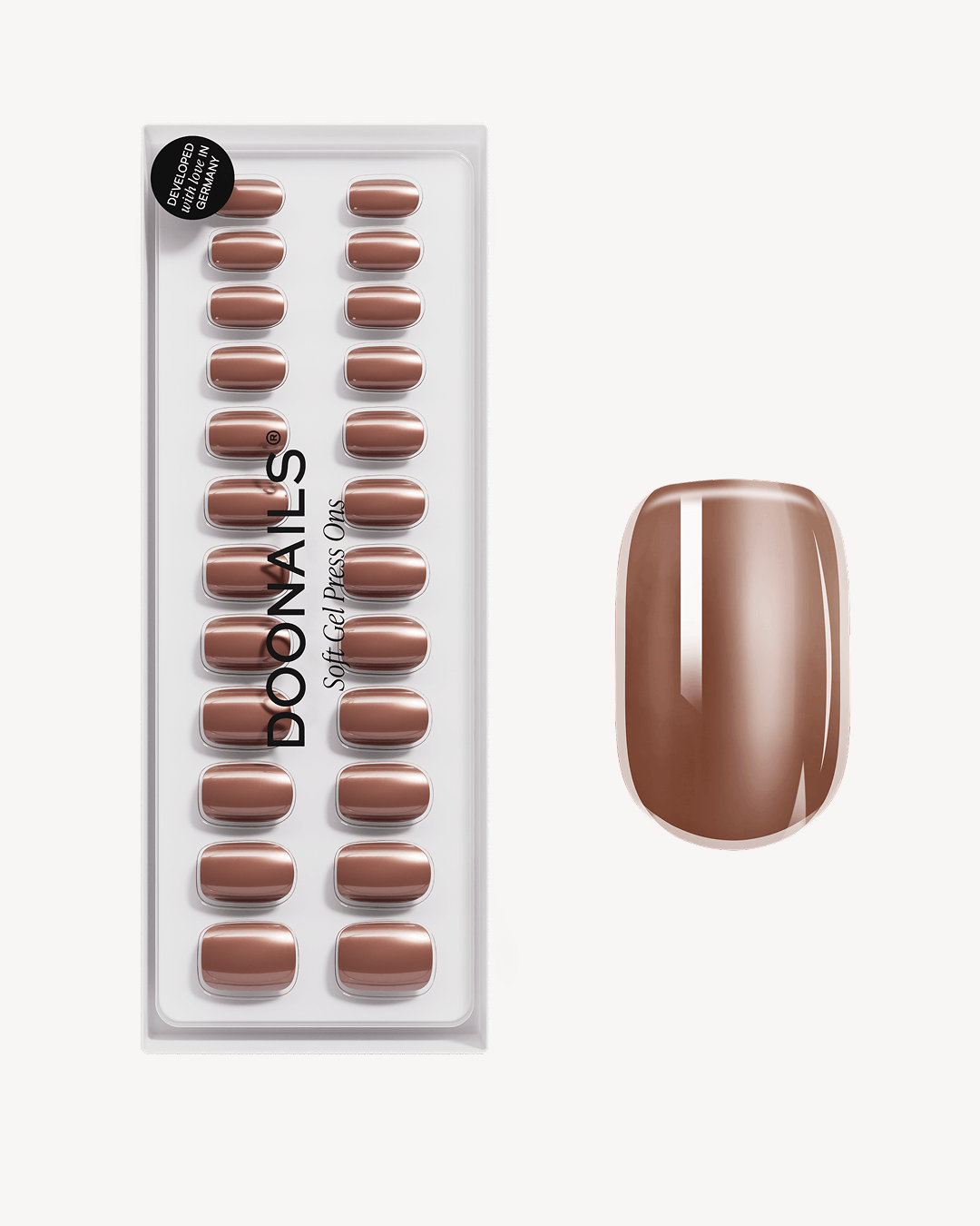 Glazed Chocolate Short Square Soft Gel Press Ons