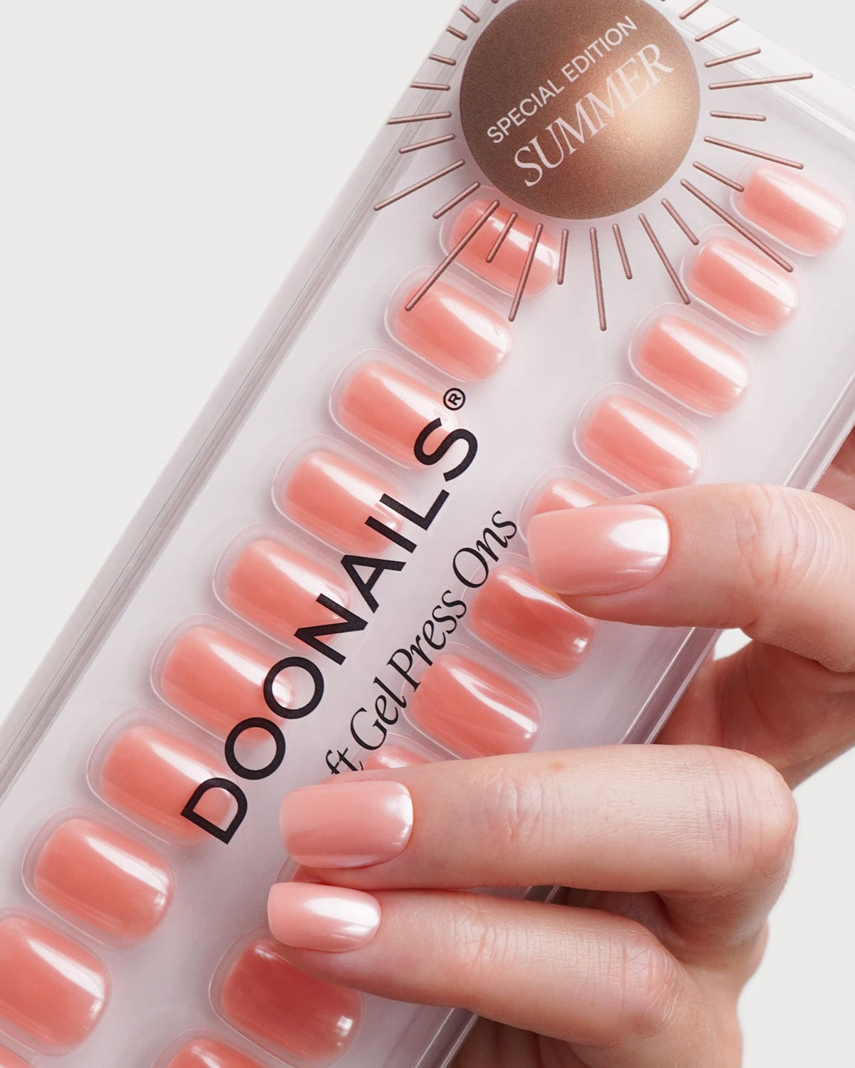 Glazed Peach Extra Short Square Soft Gel Press Ons