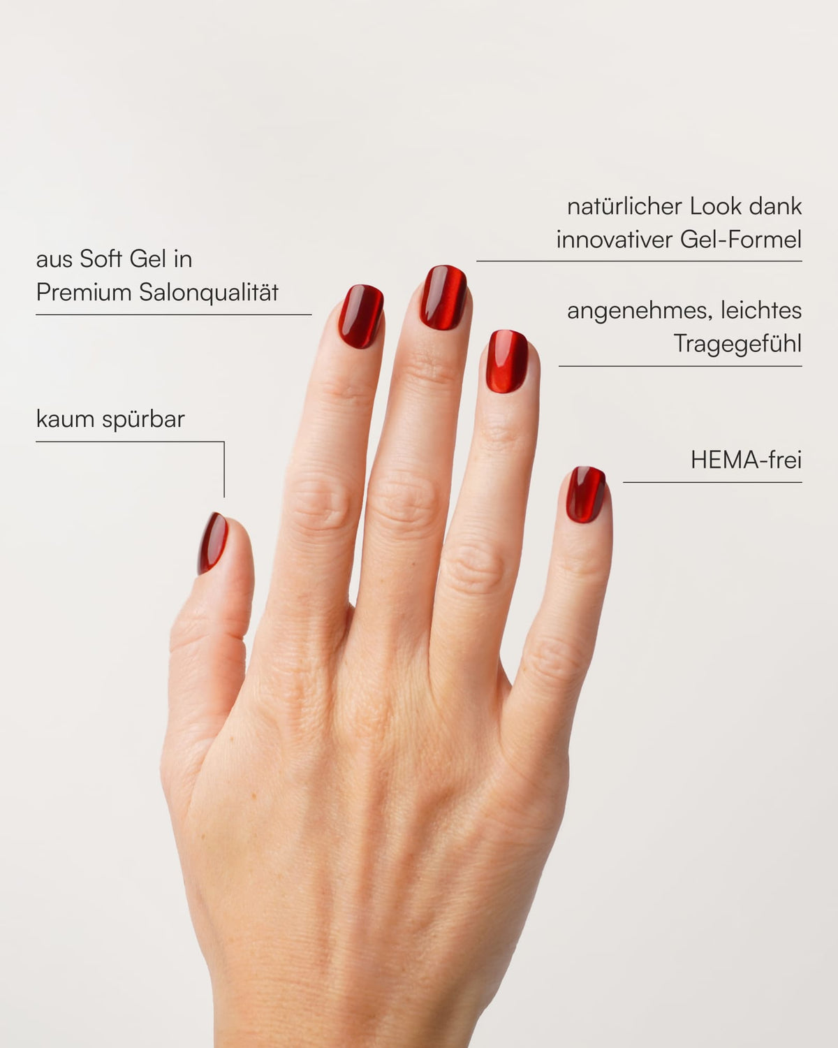 Red Cat Eye Extra Short Square Soft Gel Press Ons
