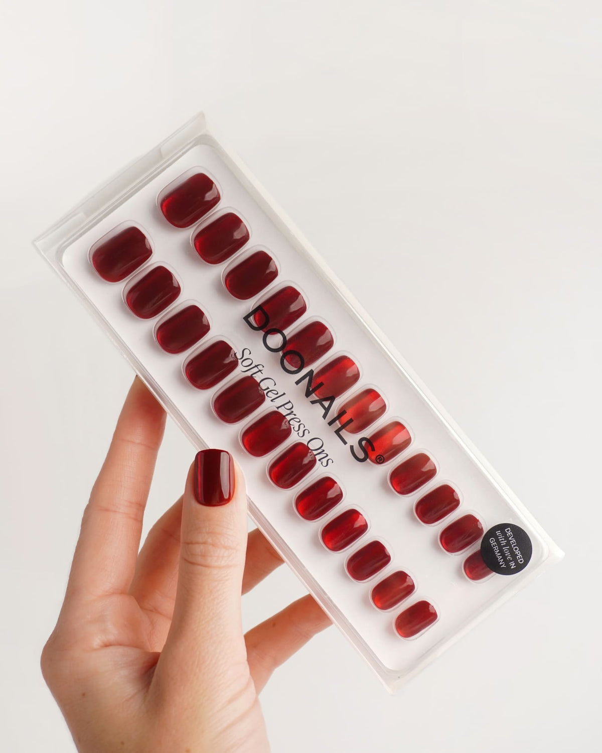 Red Cat Eye Extra Short Square Soft Gel Press Ons