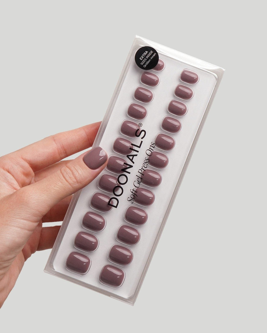 Silent Night Mauve Ultra Short Square Soft Gel Press Ons