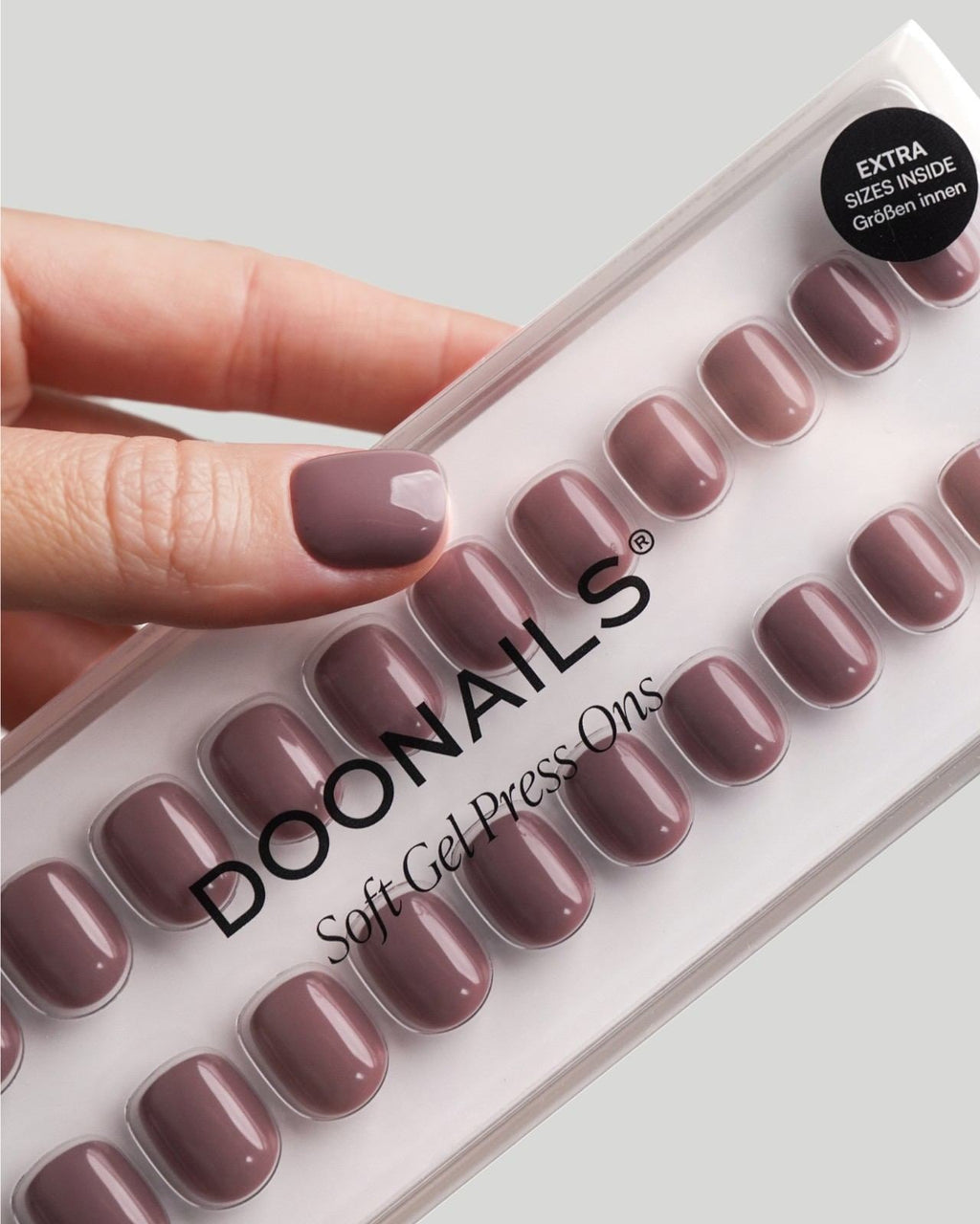 Silent Night Mauve Ultra Short Square Soft Gel Press Ons