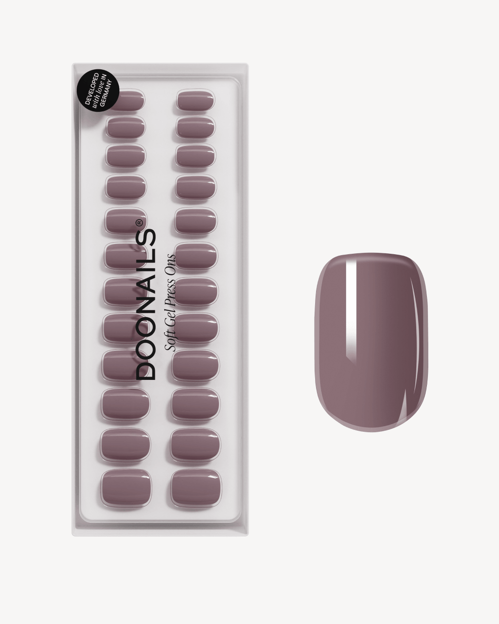Silent Night Mauve Short Square Soft Gel Press Ons