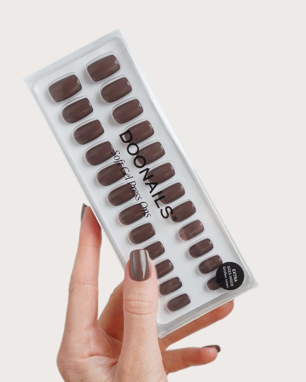 Truffle Short Square Soft Gel Press Ons