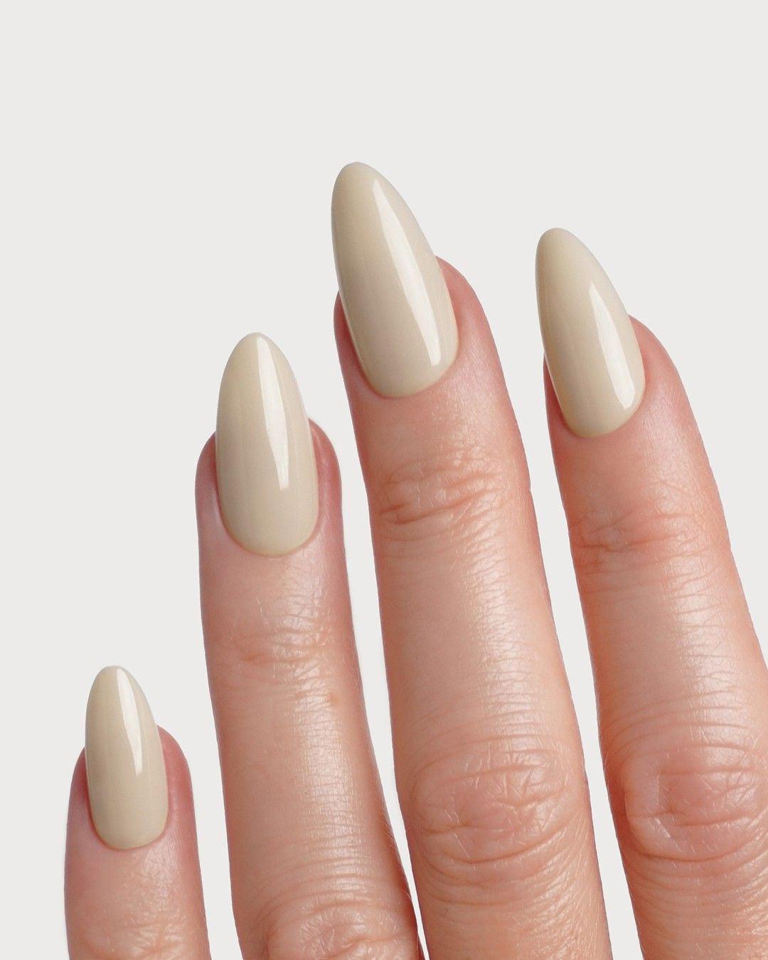 Vanilla Medium Almond Soft Gel Press Ons