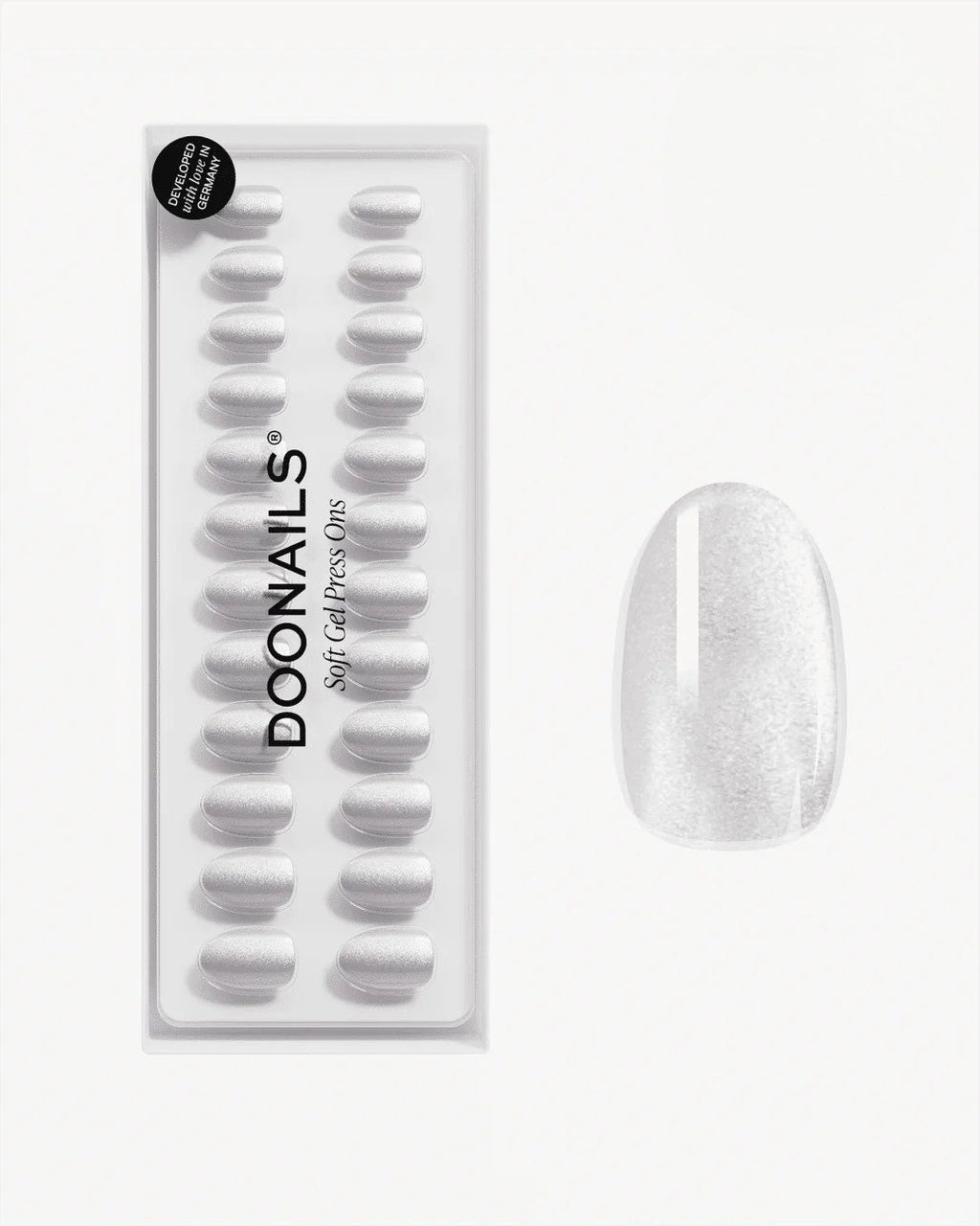 White Cat Eye Short Round Soft Gel Press Ons
