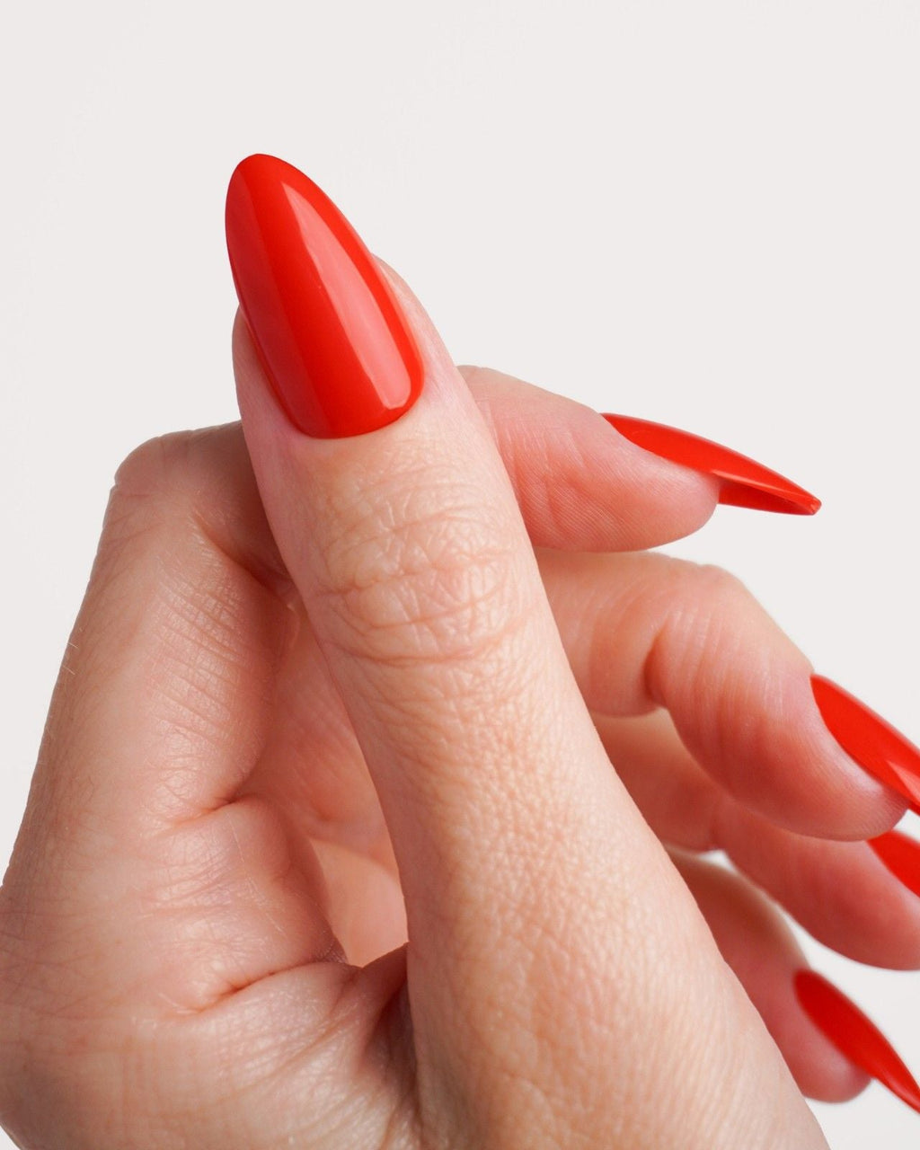 Rose Red Medium Almond Soft Gel Press Ons