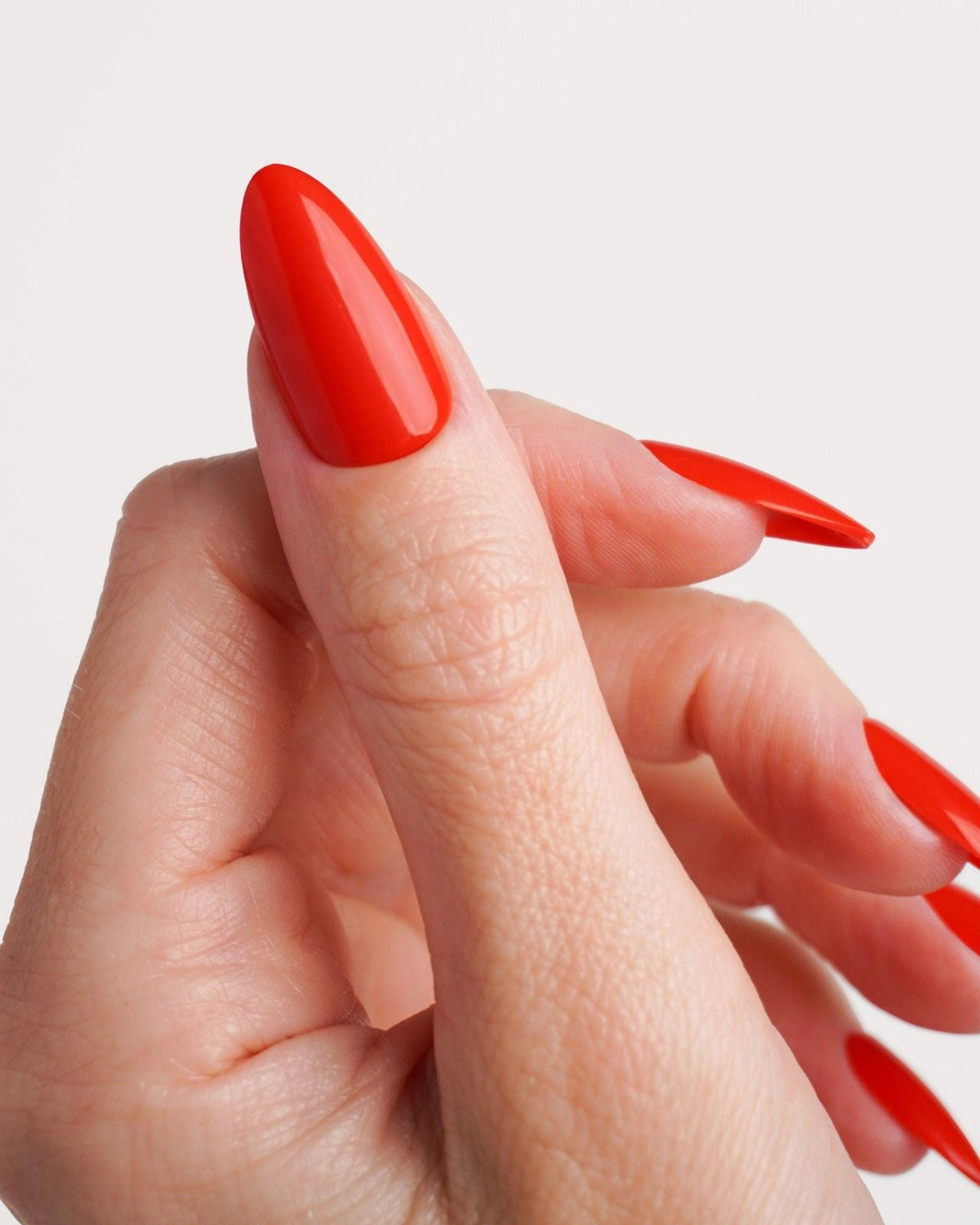 Rose Red Medium Almond Soft Gel Press Ons