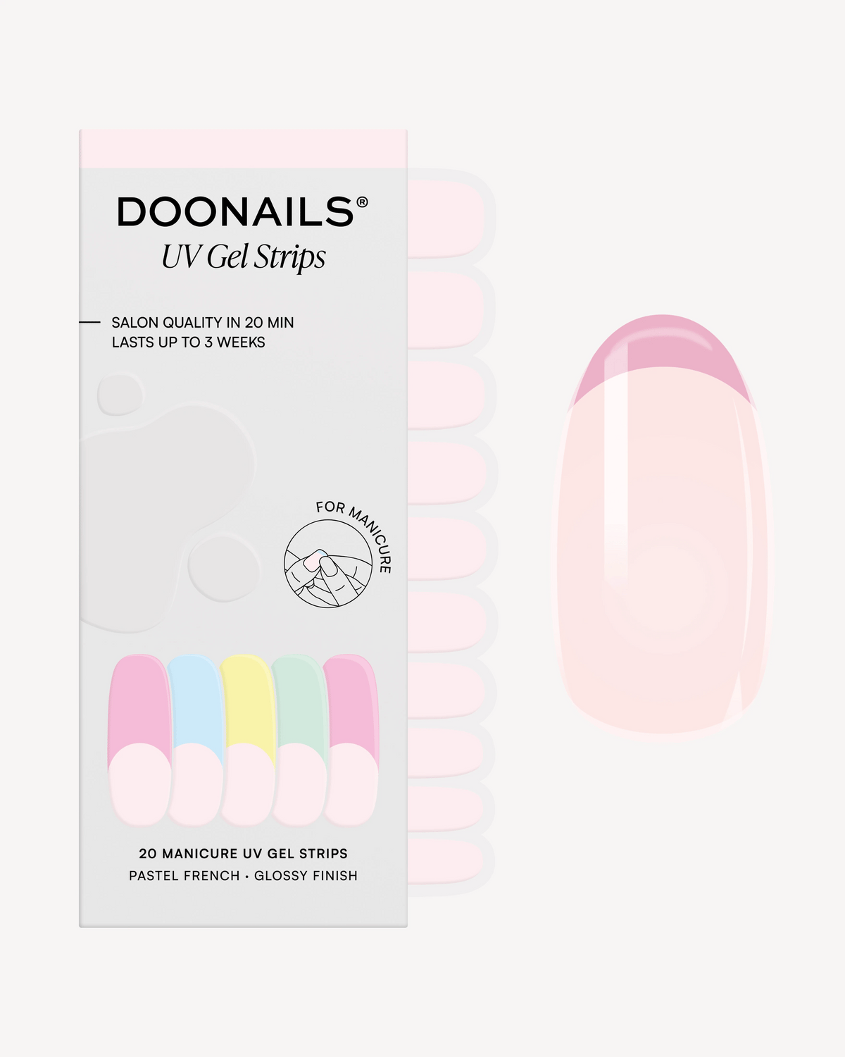 Pastel French UV Gel Strips