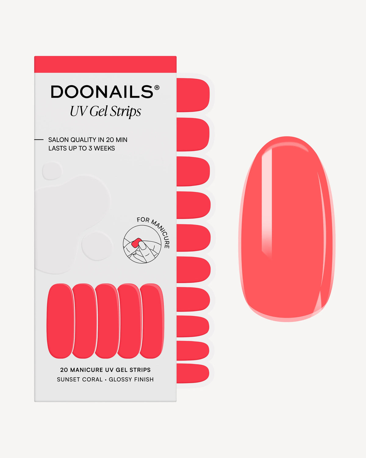 Sunset Coral UV Gel Strips