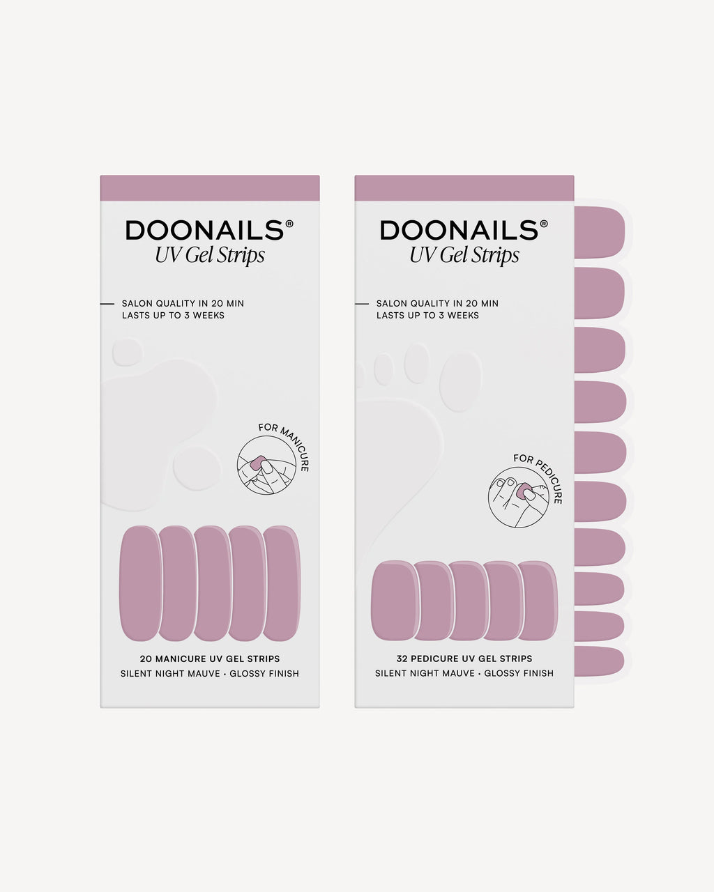 Silent Night Mauve Mani & Pedi Set - UV Gel Strips