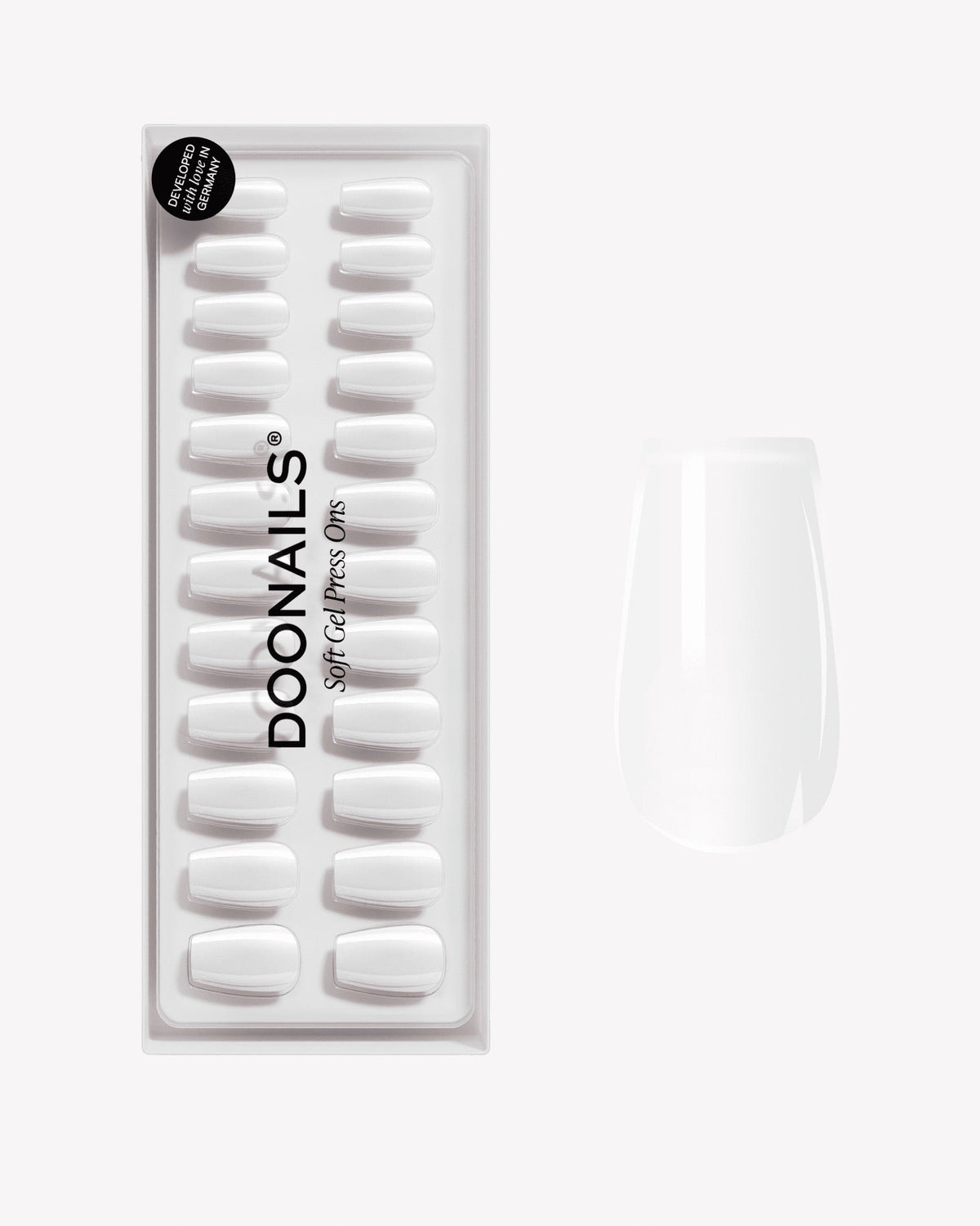 Snow White Short Coffin Soft Gel Press Ons